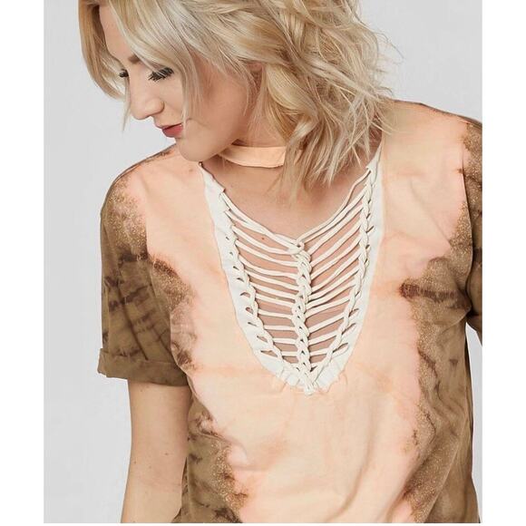 Affliction Standard Series Women's Distress Western Pepper Wash Web T-shirt M - Picture 3 of 12